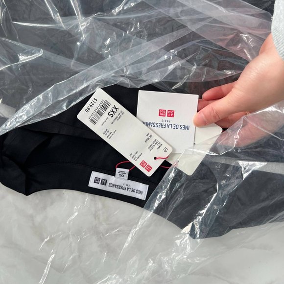 Ines de la Fressange (Uniqlo) Black Silk Wrap Dress - Picture 3 of 3